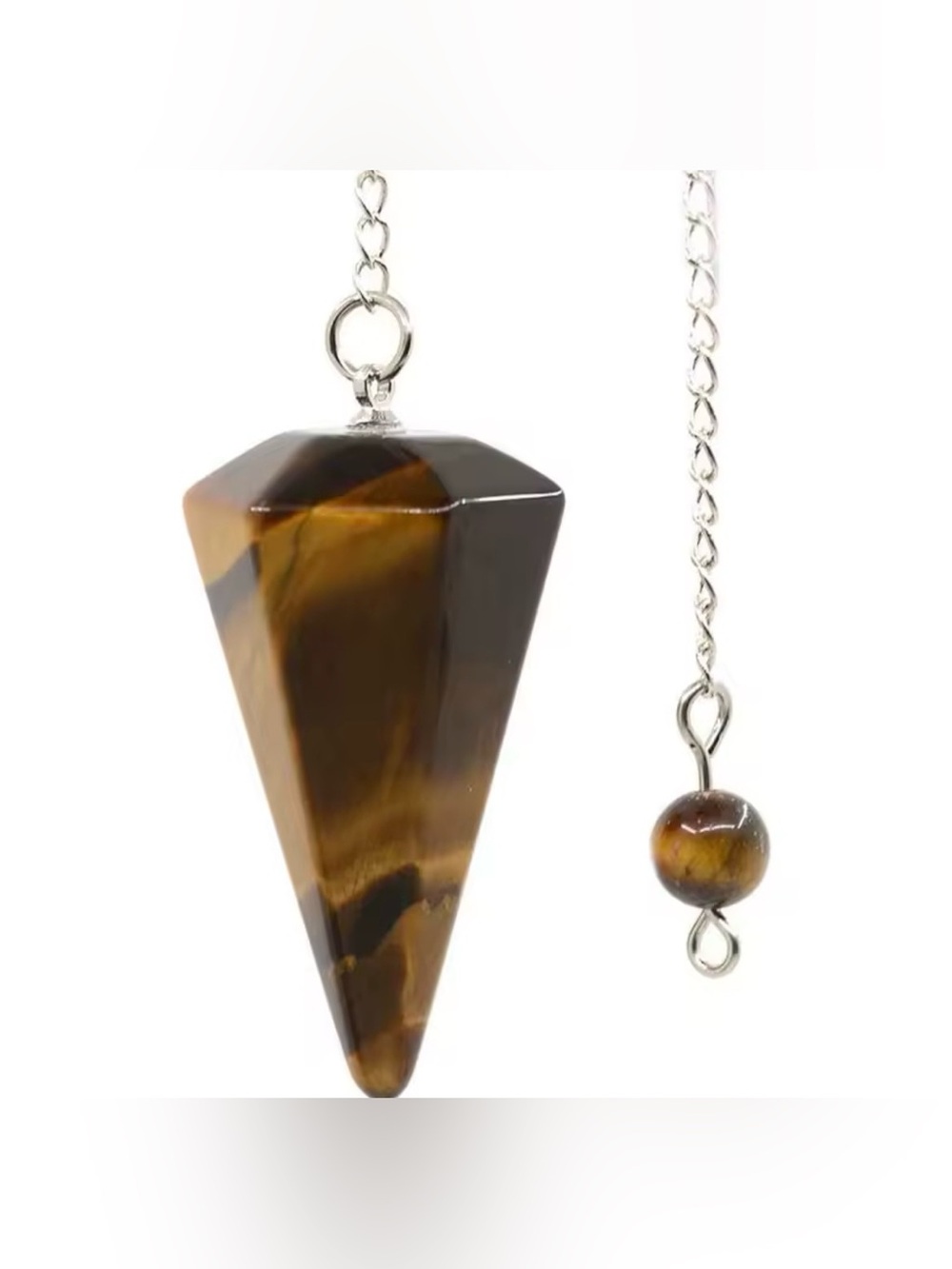 Tiger Eye Pendulum Necklace - Brown Gemstone Pendant